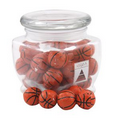 3 1/8" Howard Glass Jar w/ Chocolate Basketballs